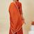 Orange vichitra silk heavy thread embroidery work kurta palazzo set