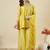 Yellow vichitra silk heavy thread embroidery work kurta palazzo set