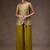Olive chinon heavy thread embroidery work kurta palazzo set