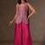 Rani pink chinon heavy thread embroidery work kurta palazzo set