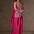 Rani pink chinon heavy thread embroidery work kurta palazzo set
