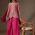 Rani pink chinon heavy thread embroidery work kurta palazzo set