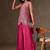 Rani pink chinon heavy thread embroidery work kurta palazzo set