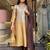 Gold viscose silk heavy thread embroidery work kurta pant set