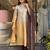 Gold viscose silk heavy thread embroidery work kurta pant set