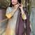 Gold viscose silk heavy thread embroidery work kurta pant set