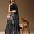 balck Embellished Georgette Sequins work saree with blouse