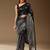 balck Embellished Georgette Sequins work saree with blouse