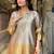 Gold viscose silk heavy thread embroidery work kurta pant set