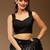 balck Embellished Georgette Sequins work saree with blouse