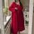 Red georgette heavy thread embroidery work kurta palazzo set