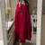 Red georgette heavy thread embroidery work kurta palazzo set