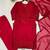 Red georgette heavy thread embroidery work kurta palazzo set