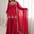 Rani pink fandy silk heavy thread embroidery with hot fix work kurta sharara set
