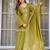 Olive chinon foil print kurta palazzo set