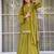 Olive chinon foil print kurta palazzo set