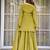 Olive chinon foil print kurta palazzo set