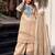 Beige crunchy silk heavy thread embroidery work kurta palazzo set