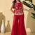 Rani pink vichitra heavy thread embroidery work kurta palazzo with blouse set