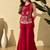 Rani pink vichitra heavy thread embroidery work kurta palazzo with blouse set