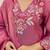 Pink cotton heavy thread embroidery work kurta pant set