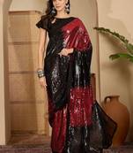 Embellished Sequinned Heavy Work Saree with Blouse Piece