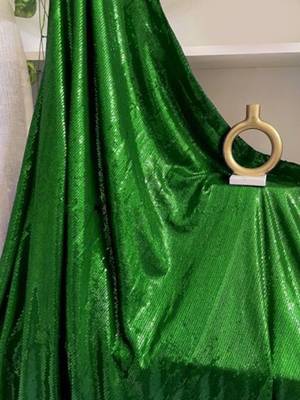 Green Embellished Sequinned Georgette Heavy Work Saree with Blouse 4