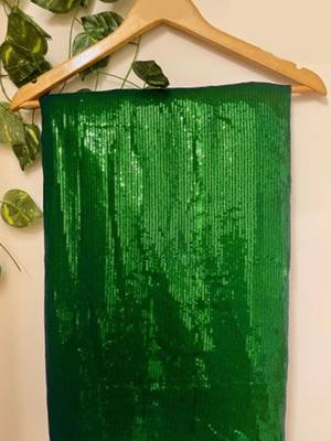 Green Embellished Sequinned Georgette Heavy Work Saree with Blouse 5