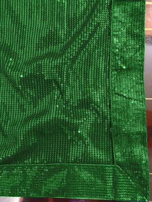 Green Embellished Sequinned Georgette Heavy Work Saree with Blouse 6