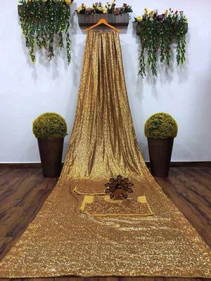 Embellished Sequinned Georgette Heavy Work Saree with Blouse 3