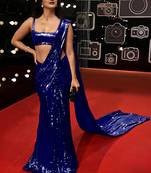 Embellished Sequinned Georgette Heavy Work Saree with Blouse