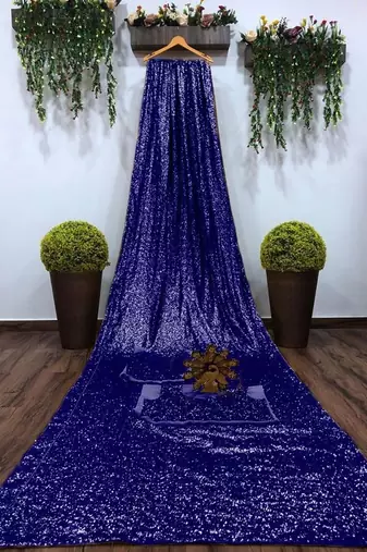 Embellished Sequinned Georgette Heavy Work Saree with Blouse