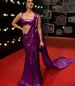 Embellished Sequinned Georgette Heavy Work Saree with Blouse