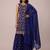 Navy blue blooming georgette elegant embroidered festive salwar suit
