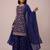 Navy blue blooming georgette elegant embroidered festive salwar suit