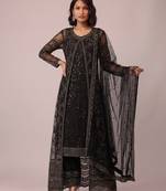 Black butterfly net cording sequence embroidered designer salwar suit