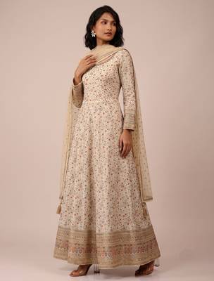 Cream heavy faux georgette rich sequence embroidered party wear salwar suit 3