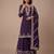 Purple heavy silk blend  cording sequence embroidered celebration salwar suit