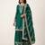 Teal green heavy silk blend cording sequence embroidered designer salwar suit