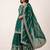 Teal green heavy silk blend cording sequence embroidered designer salwar suit