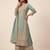 Blue heavy vichitra silk sequence cording embroidered salwar suit