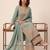 Blue heavy vichitra silk sequence cording embroidered salwar suit