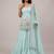 Sky blue heavy faux georgette embroidered butterfly net salwar suit