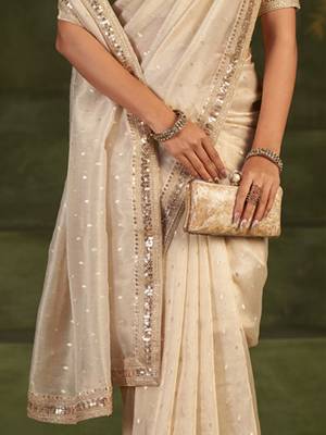 Embellished Sequinned Organza Heavy Work Bhagalpuri Saree 2