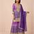 Purple heavy chinon digital print sequence embroidered salwar suit