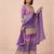 Purple heavy chinon digital print sequence embroidered salwar suit