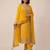 Yellow pure viscose jacquard jari sequence embroidered salwar suit
