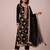 Black pure viscose jacquard sequence embroidered chinon silk salwar suit