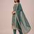 Light teal green heavy chinon jarkan sequence embroidered salwar suit