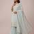 Sky blue heavy georgette sequin embroidered festive wear salwar suit